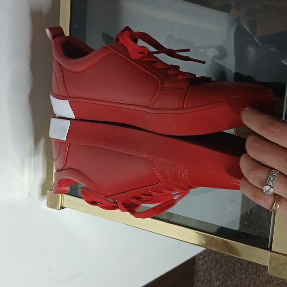 Guess mens red and white zip side sneakers  size 9.5 - Picture 8 of 13